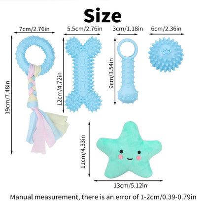 5-pack pet toys plush dog toys teething pet toys