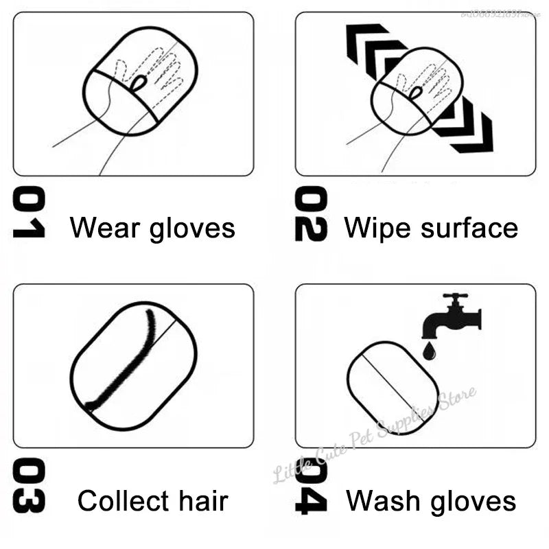 Pet Grooming Glove Electrostatic Hair Removal Gloves Dog Cat Removal Brush Gloves  Adhesive Glove Carpet Clothing Cleaning Brush