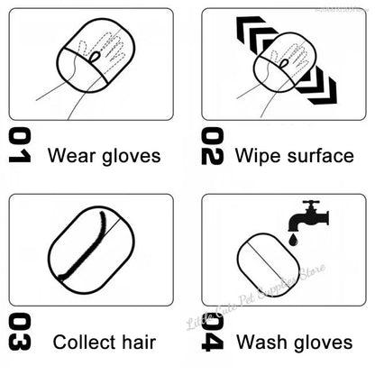Pet Grooming Glove Electrostatic Hair Removal Gloves Dog Cat Removal Brush Gloves  Adhesive Glove Carpet Clothing Cleaning Brush
