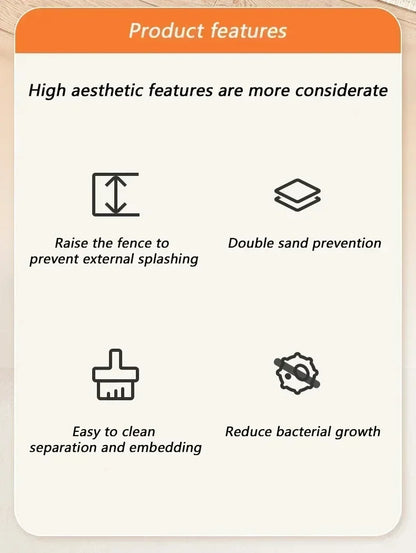 Cat Litter Box High Side Thicken Semi Enclosed Splashproof with Removable Scoop Large Capacity Easy Clean Cat Toilet Supplies